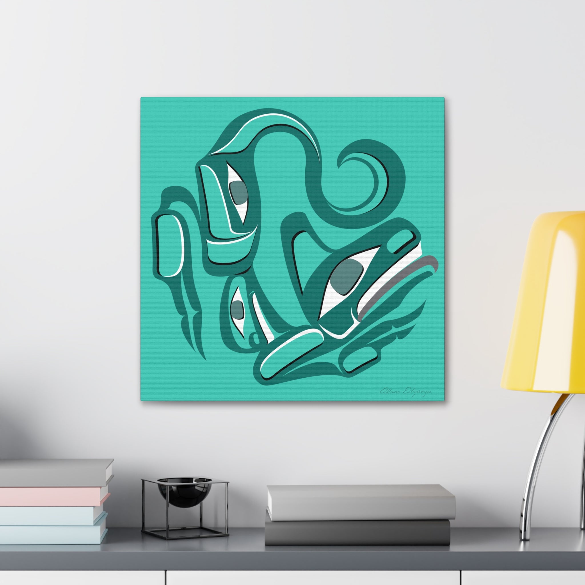Turquoise Wolf Canvas Gallery Wrap