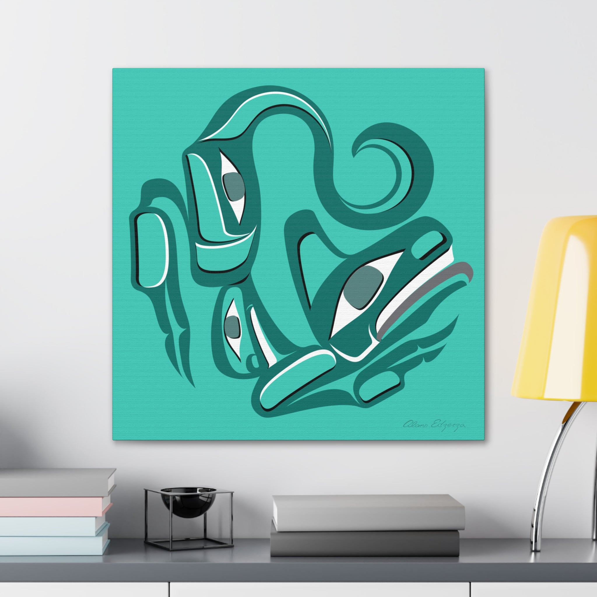 Turquoise Wolf Canvas Gallery Wrap