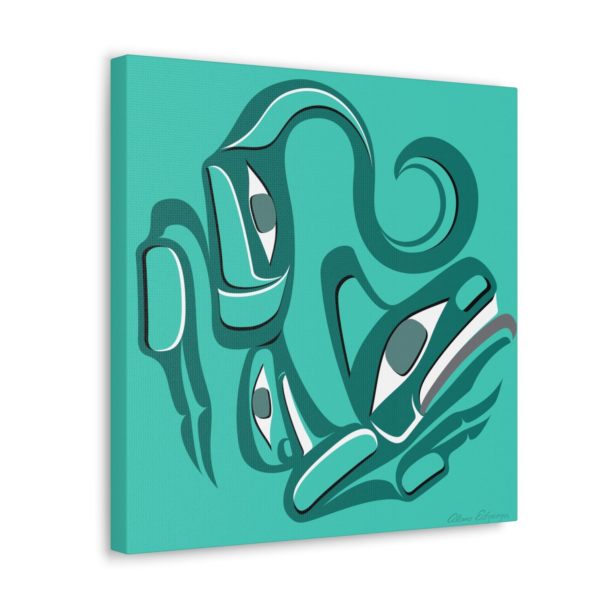 Turquoise Wolf Canvas Gallery Wrap