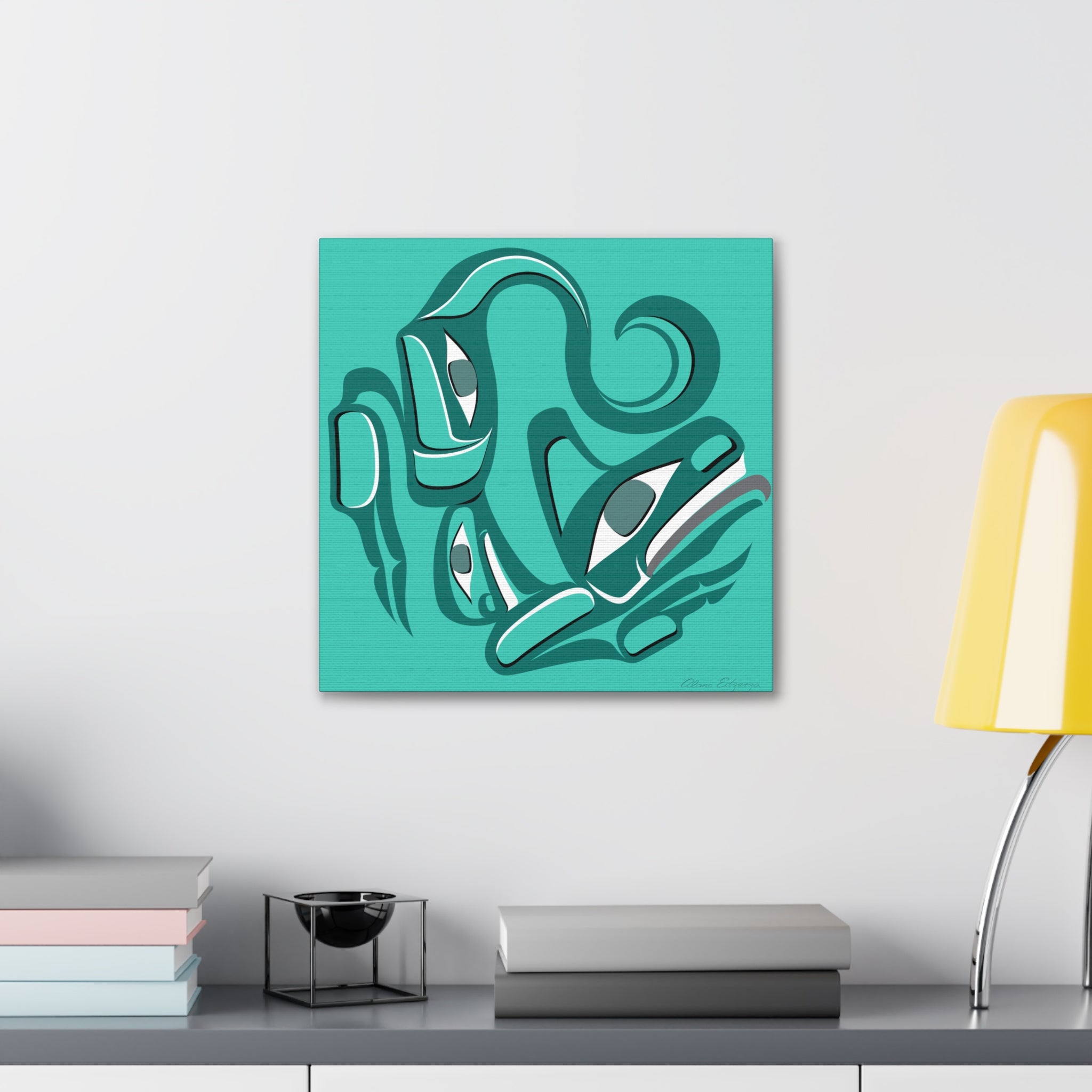 Turquoise Wolf Canvas Gallery Wrap