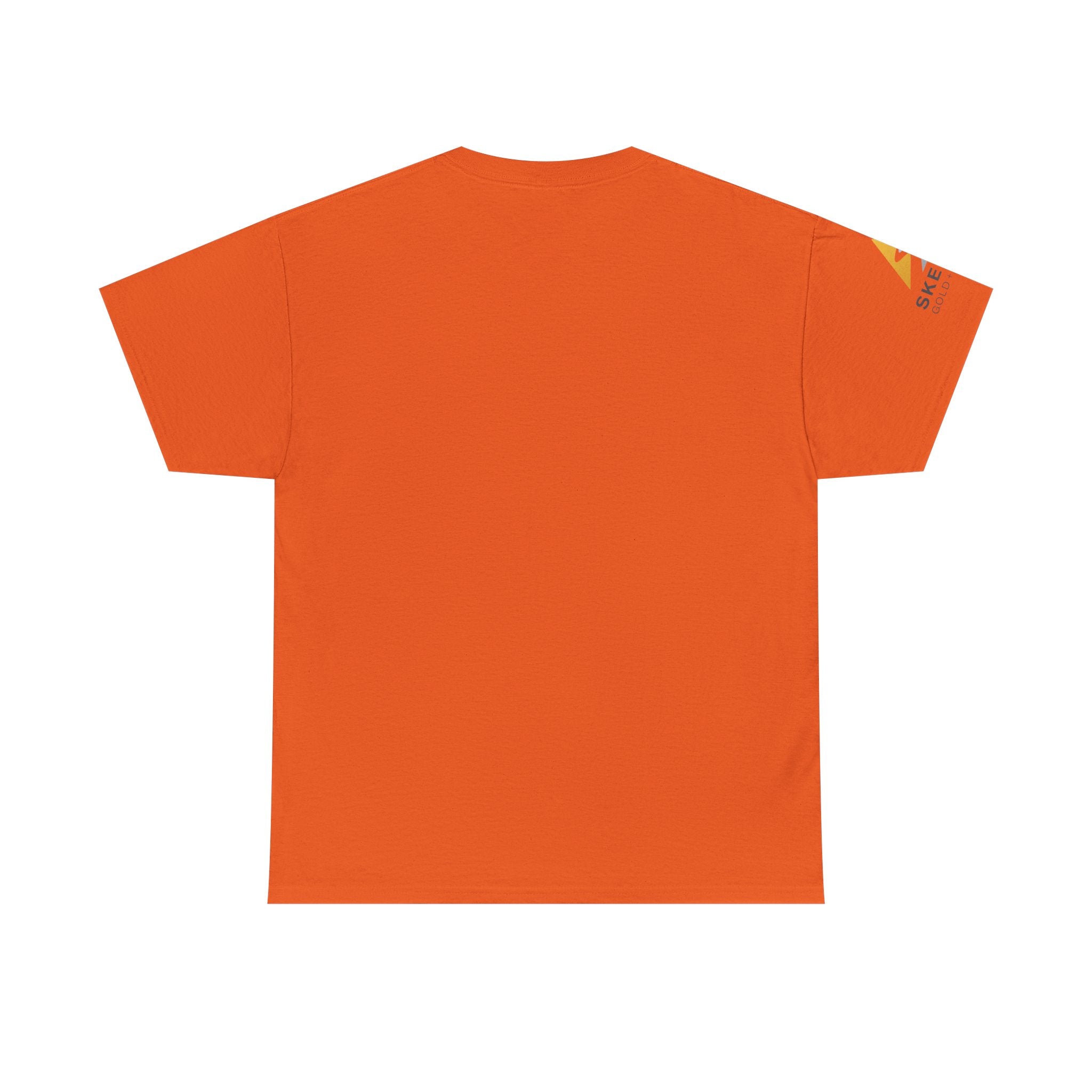 Skeena Orange Shirt with Sleeve Print Vibrant Unisex Heavy Cotton Tee with Artistic Print - Graphic Tee, Casual Wear, Gift Idea, Summer Style, Festival Top