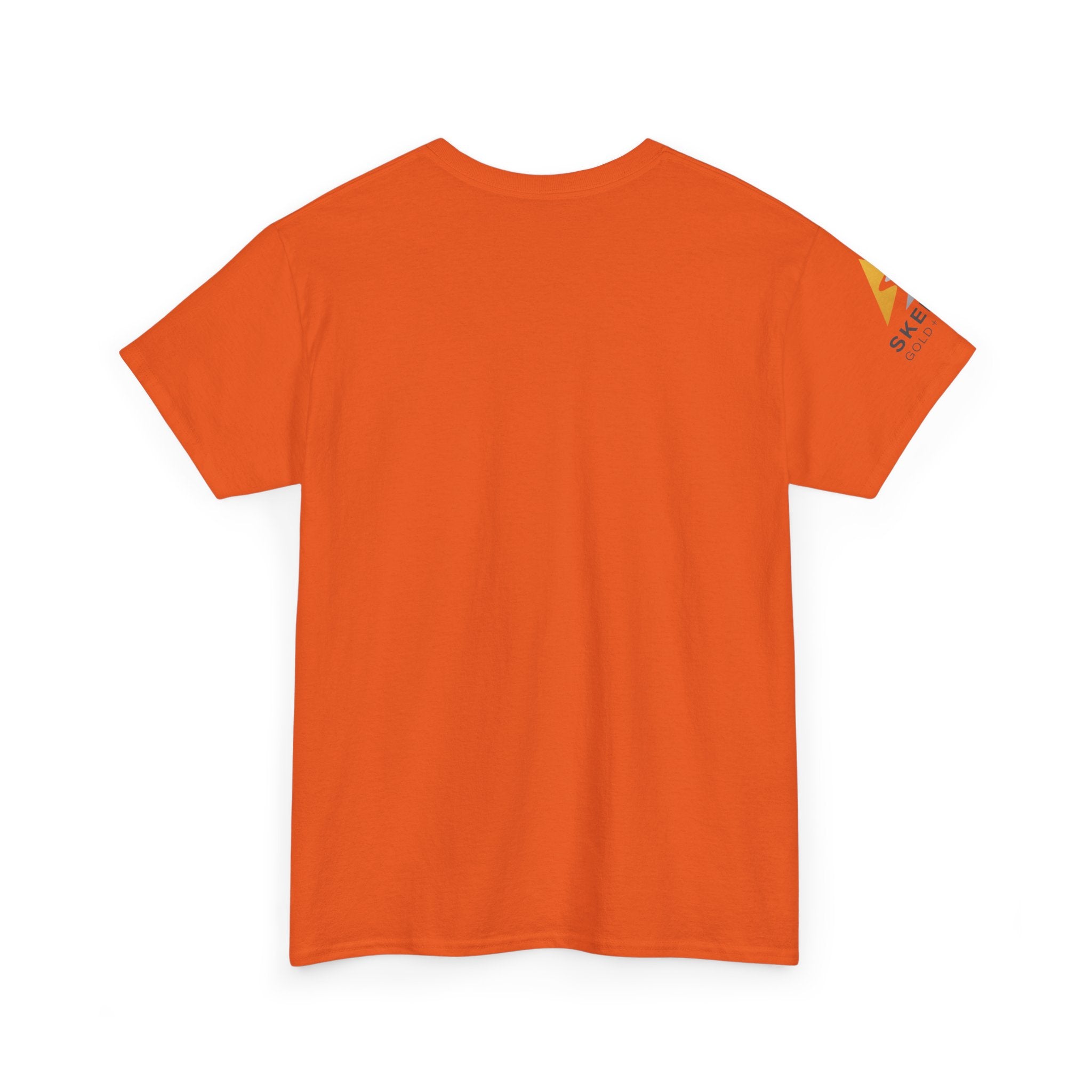 Skeena Orange Shirt with Sleeve Print Vibrant Unisex Heavy Cotton Tee with Artistic Print - Graphic Tee, Casual Wear, Gift Idea, Summer Style, Festival Top