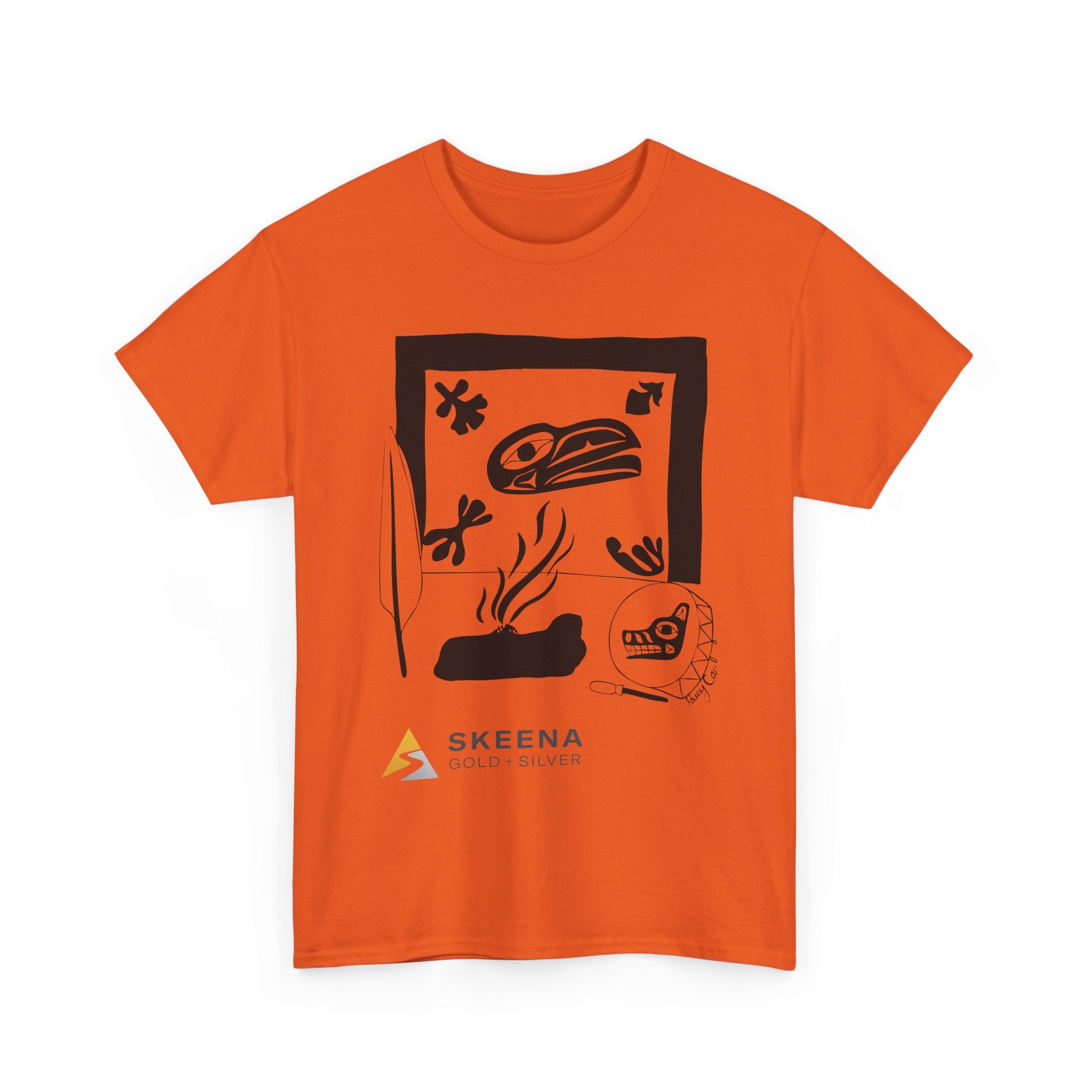 Skeena Orange Shirt Vibrant Unisex Heavy Cotton Tee with Artistic Print - Graphic Tee, Casual Wear, Gift Idea, Summer Style, Festival Top