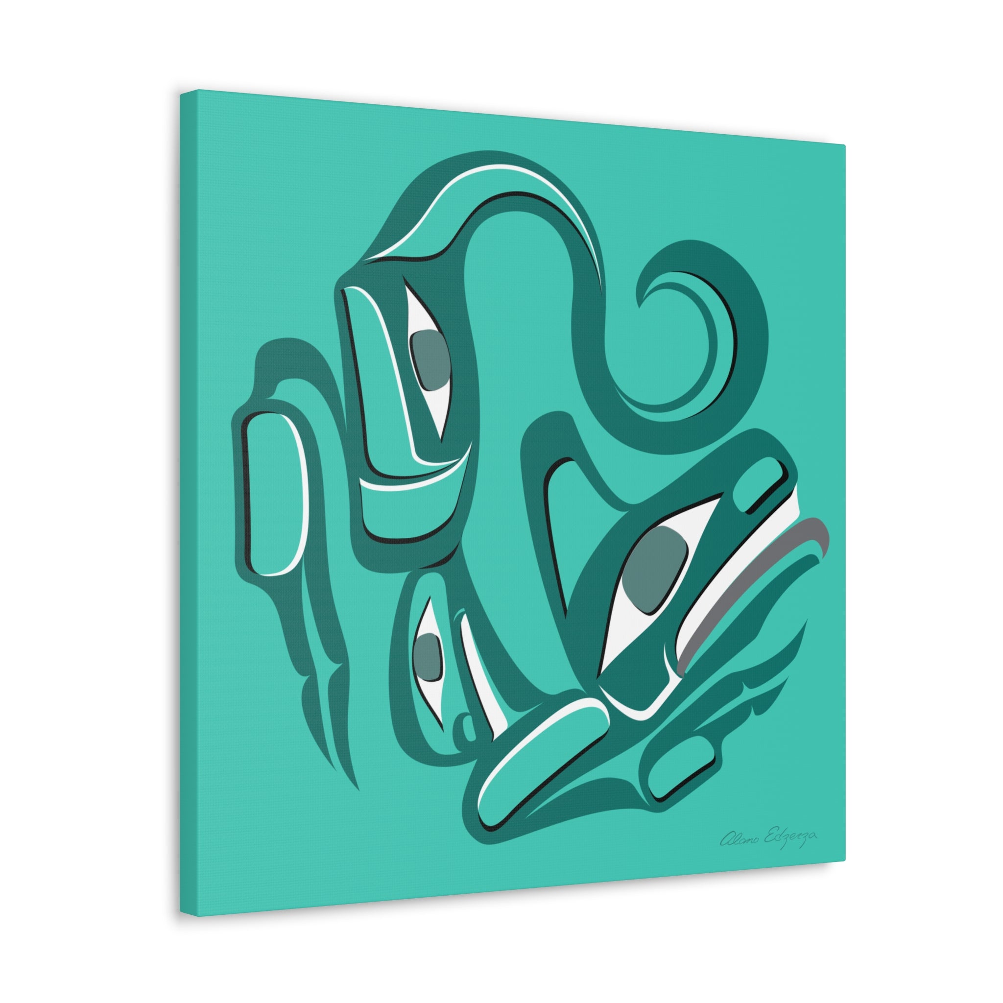 Turquoise Wolf Canvas Gallery Wrap