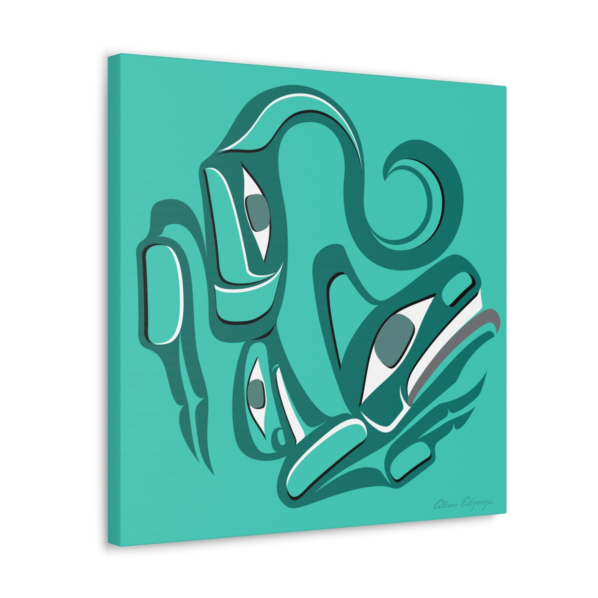 Turquoise Wolf Canvas Gallery Wrap