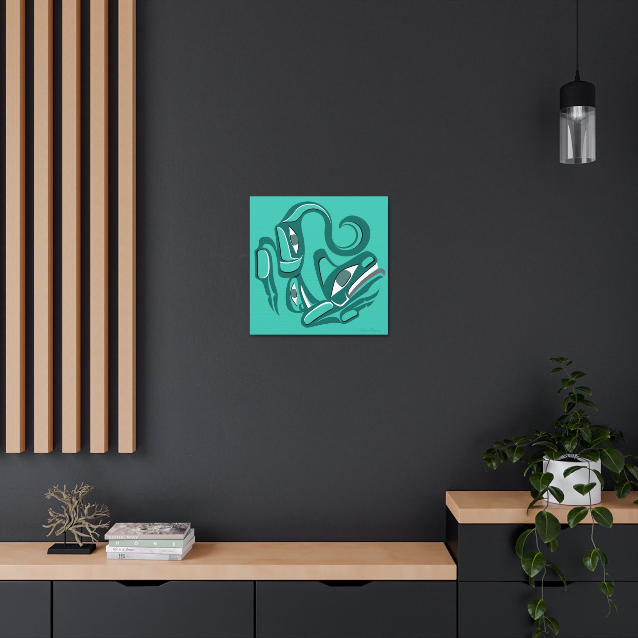 Turquoise Wolf Canvas Gallery Wrap