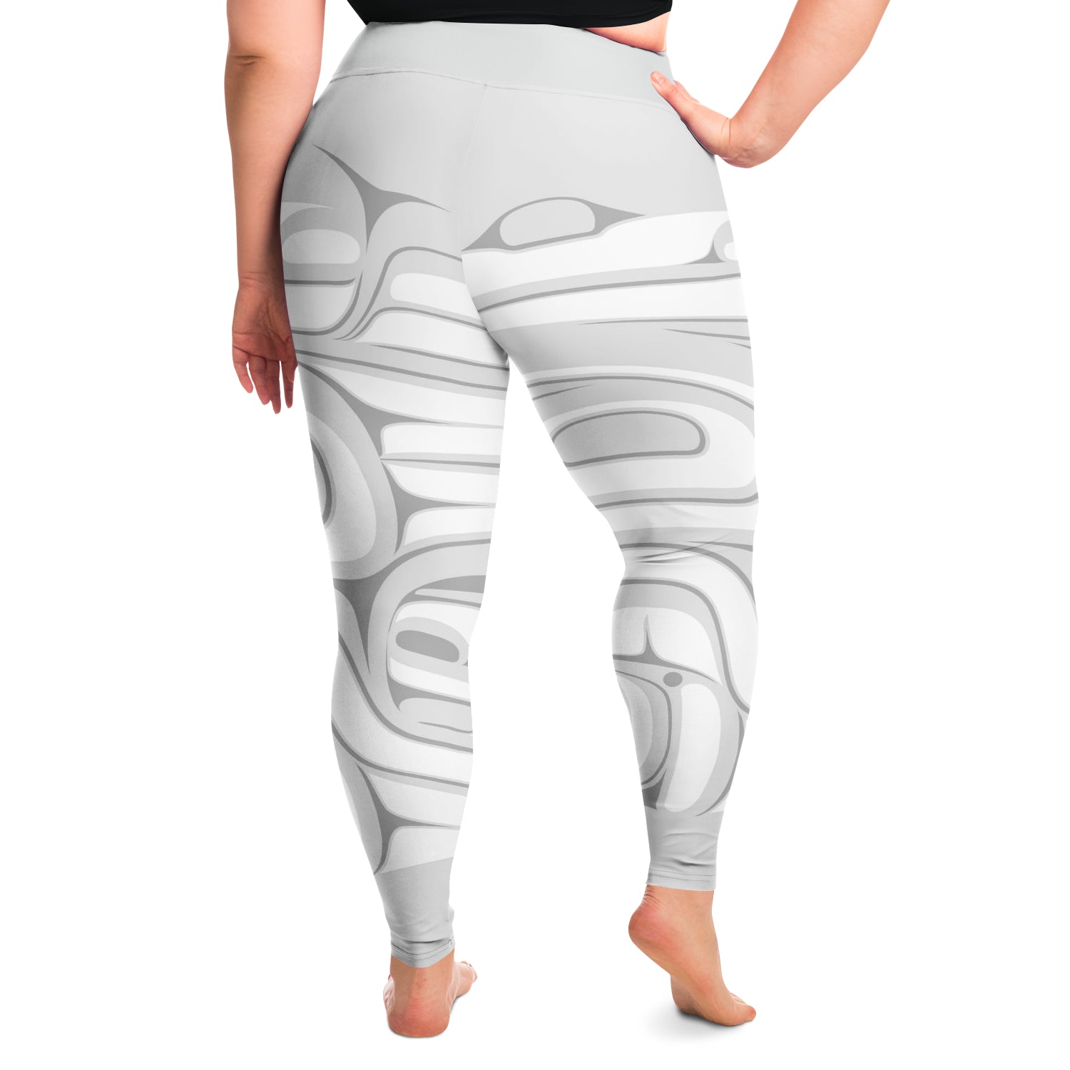 White & Grey Plus Size Leggings