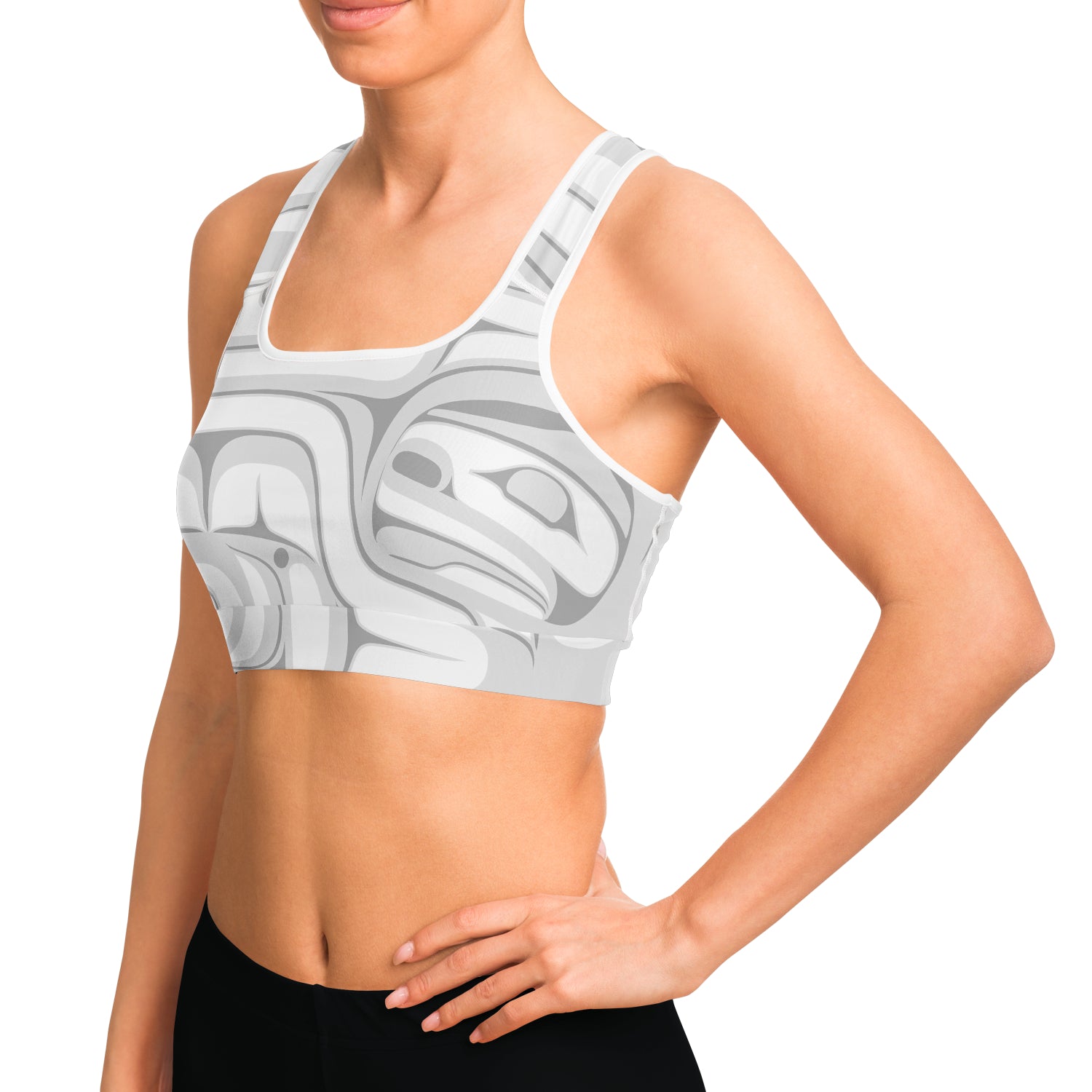 White & Grey Sports Bra