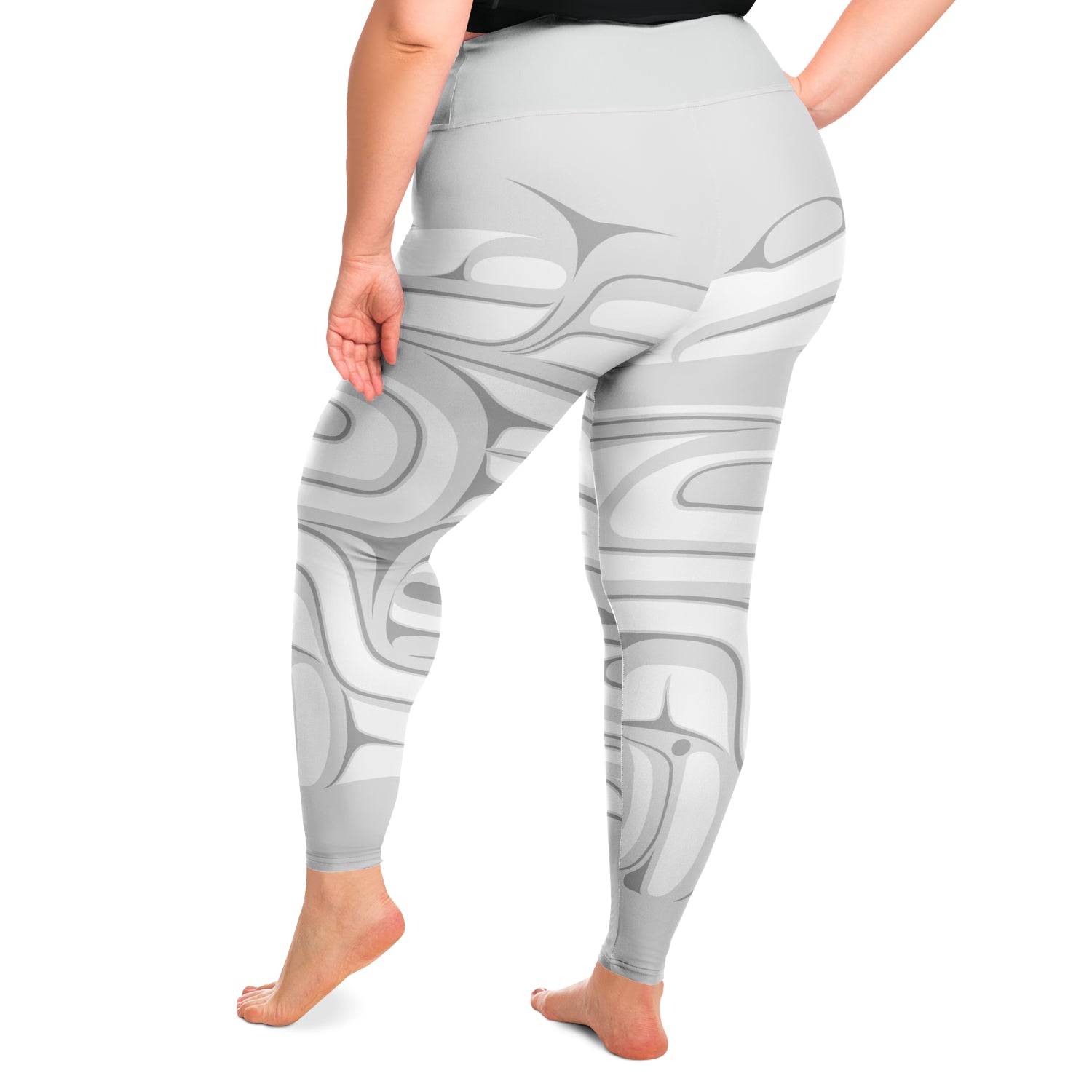 White & Grey Plus Size Leggings