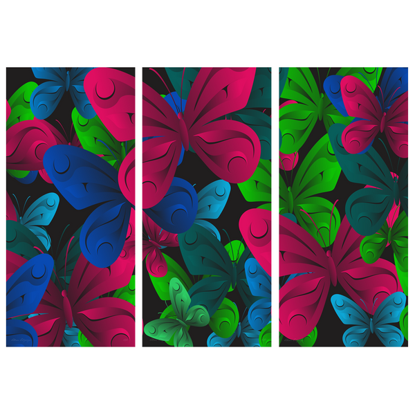 kaleidoscope Triptych on Paper