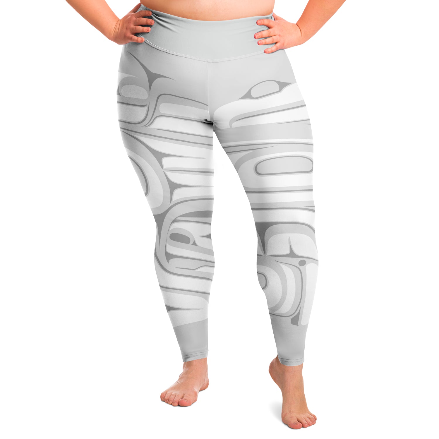 White & Grey Plus Size Leggings