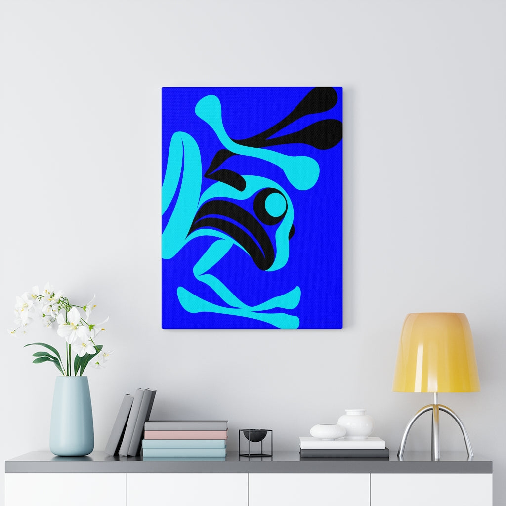 The Story Teller on Blue Canvas Gallery Wraps