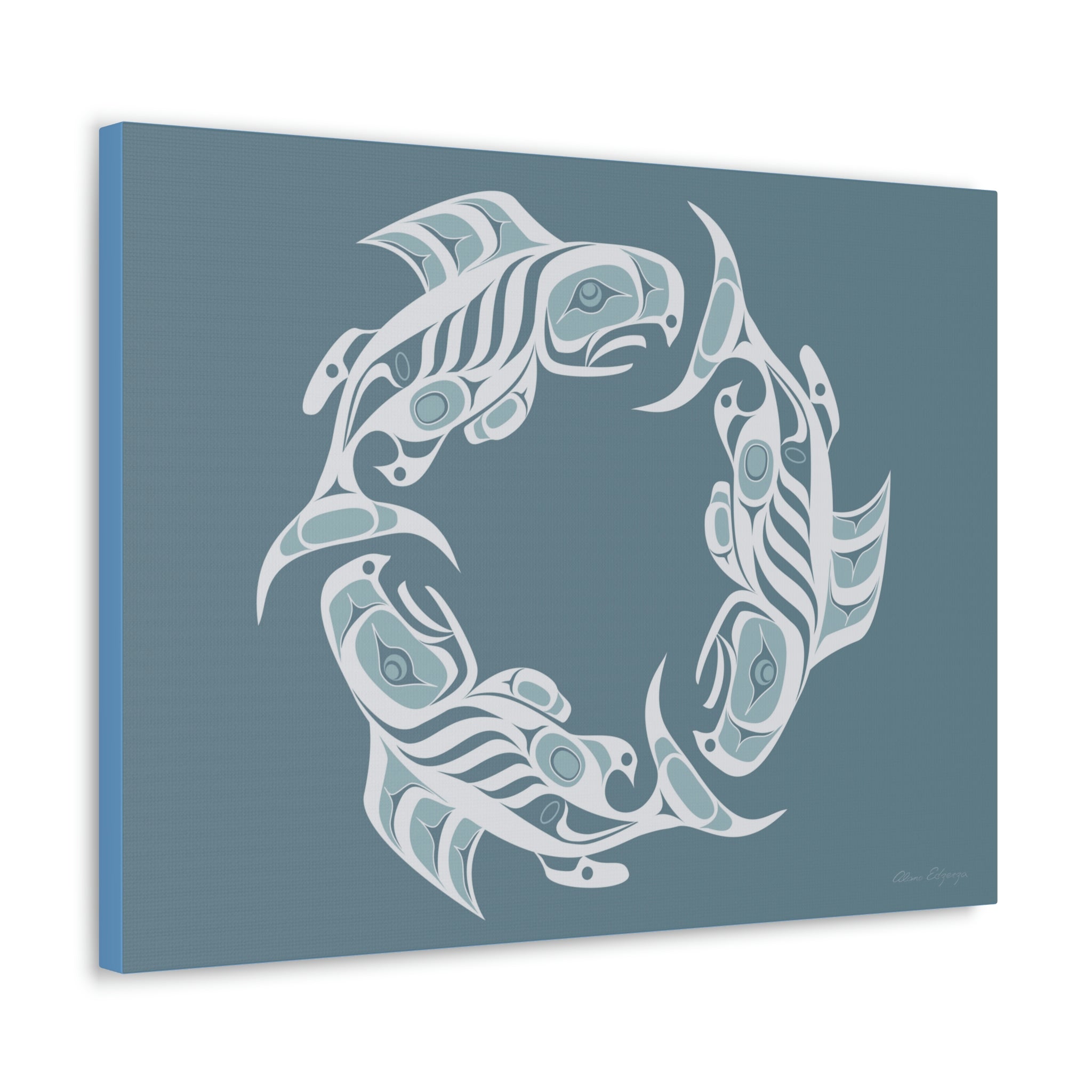 Winter Salmon Cycles on Canvas 2023