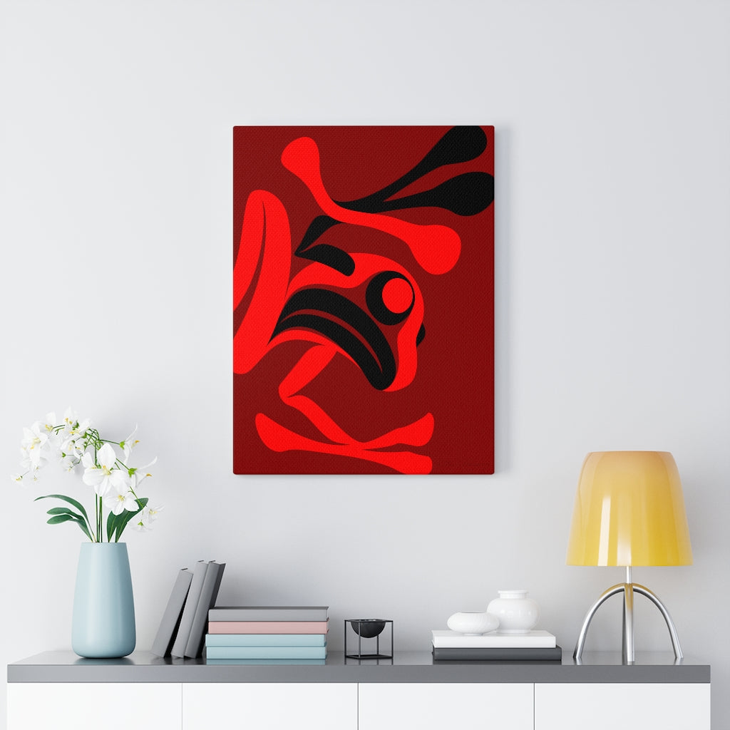 The Story Teller on Red Canvas Gallery Wraps