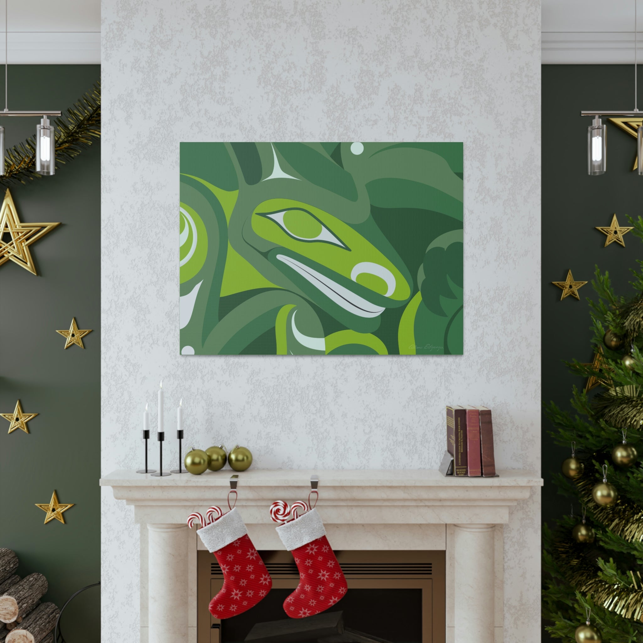 Jade Timber Wolf on Canvas 2023
