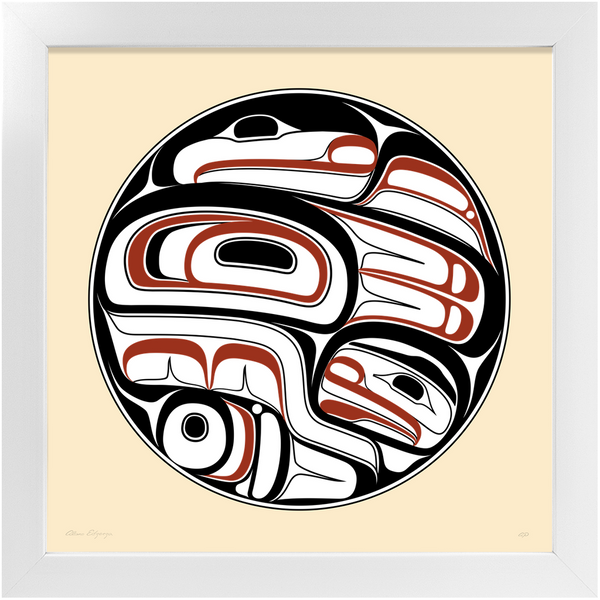 Raven Drum on Paper Framed