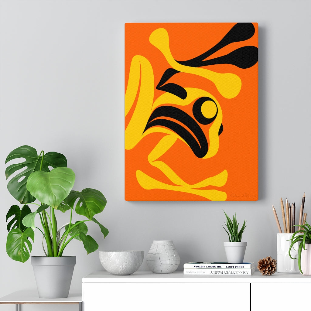 The Story Teller on Orange Canvas Gallery Wraps