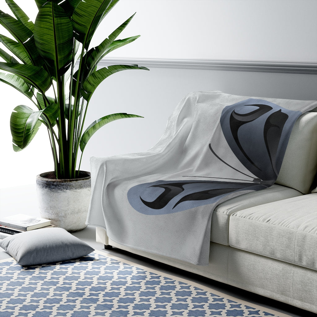 Grey butterfly Velveteen Plush Blanket
