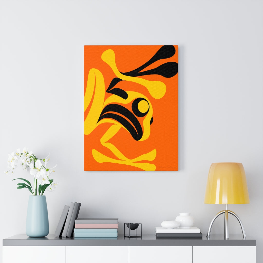 The Story Teller on Orange Canvas Gallery Wraps