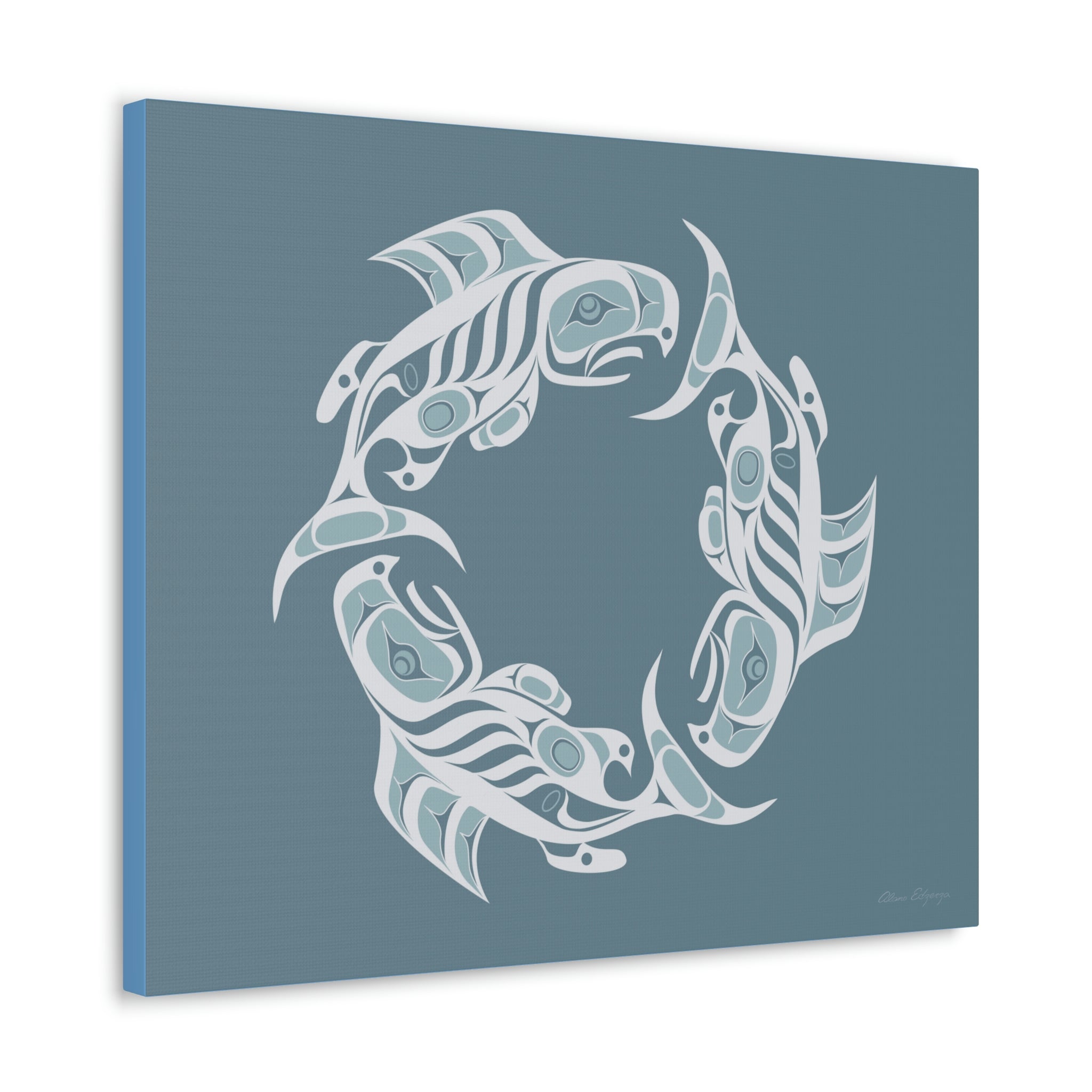 Winter Salmon Cycles on Canvas 2023