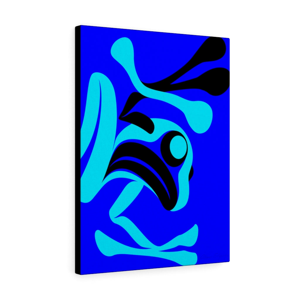 The Story Teller on Blue Canvas Gallery Wraps