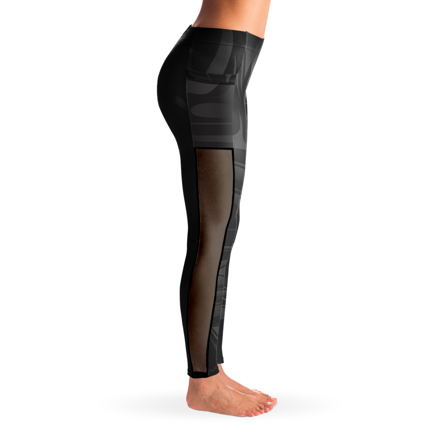 Black Mesh Pocket Formline Leggings