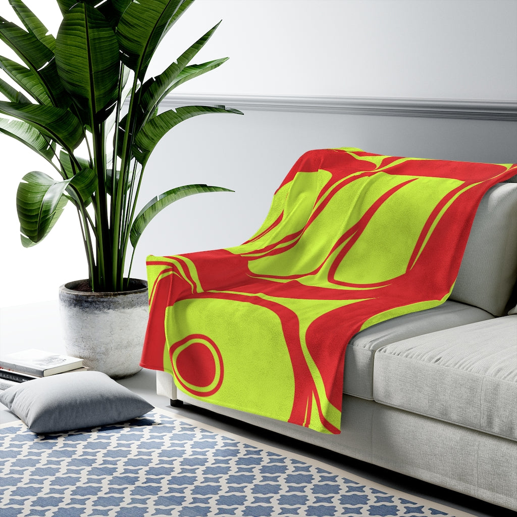 green n red passerine on Velveteen Plush Blanket