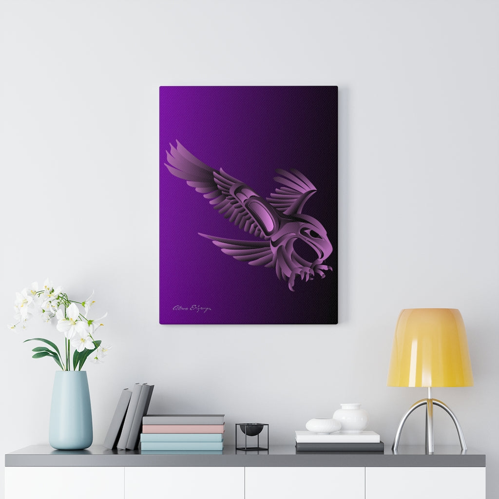 Eagle Hunting on Purple Canvas Gallery Wraps