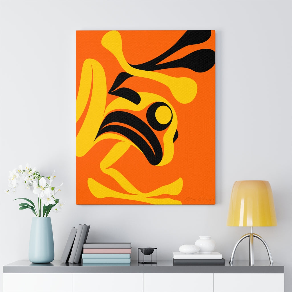 The Story Teller on Orange Canvas Gallery Wraps