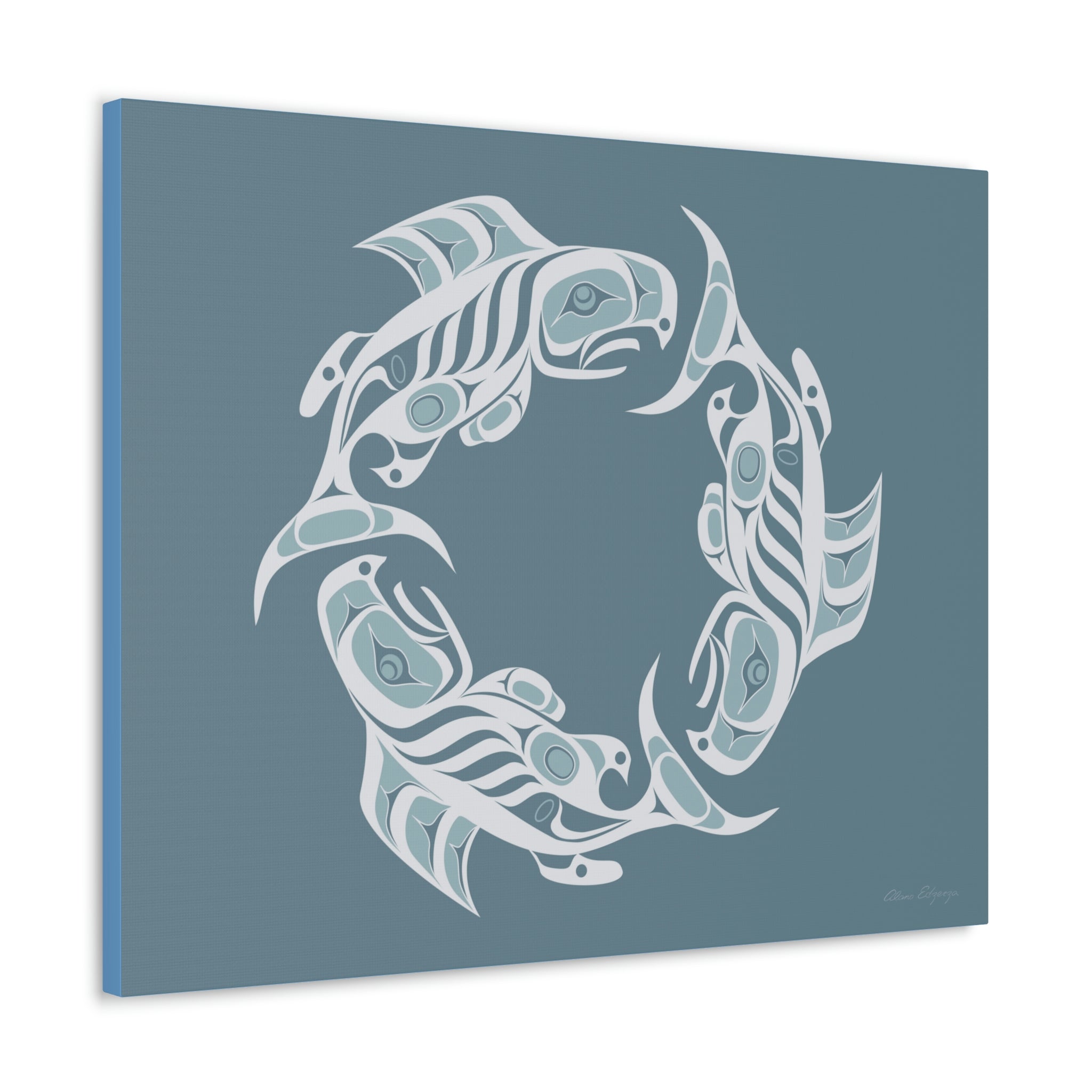 Winter Salmon Cycles on Canvas 2023