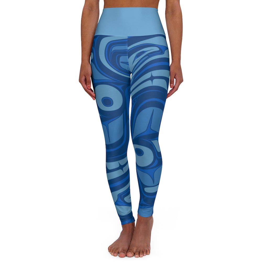 blue formline High Waisted Yoga Leggings