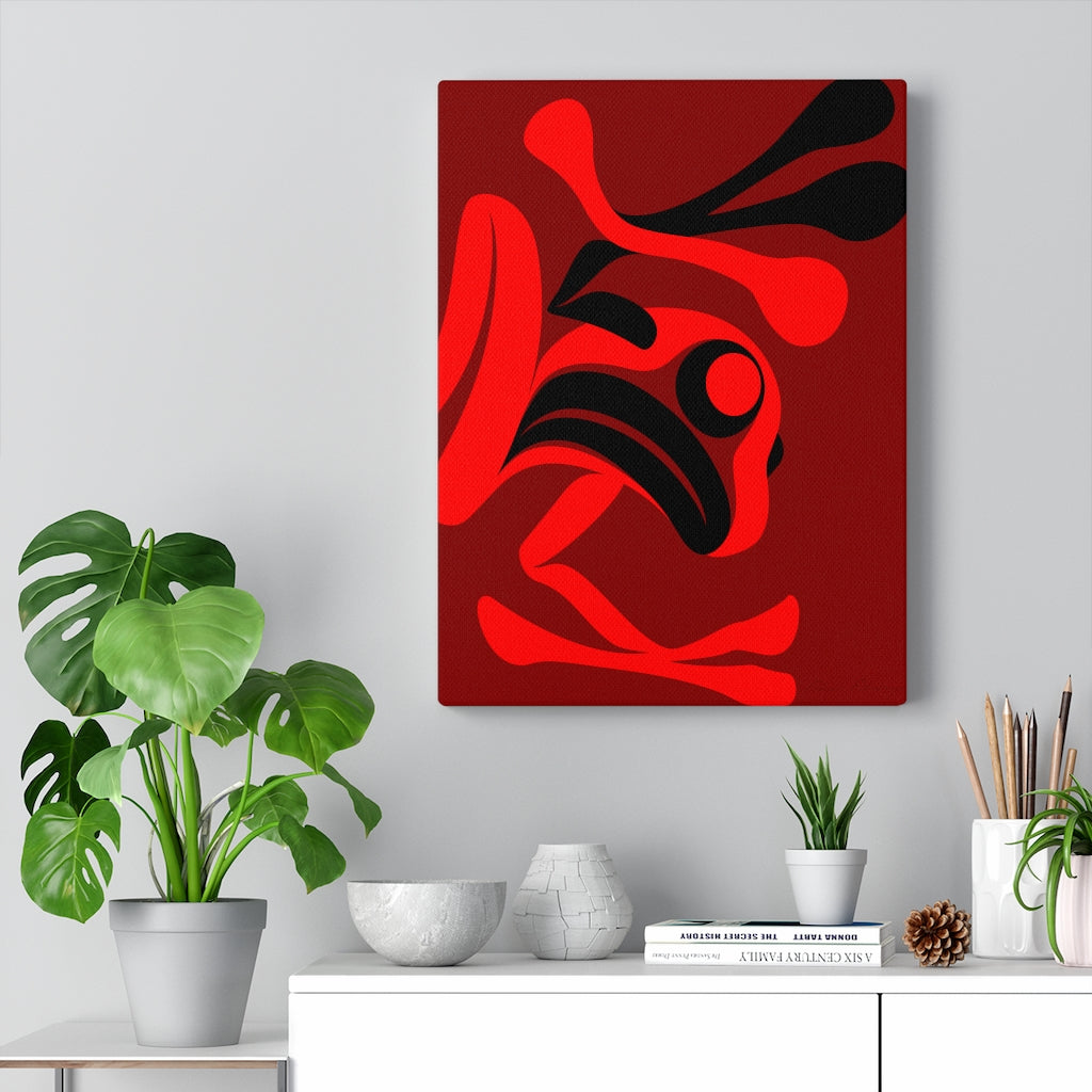 The Story Teller on Red Canvas Gallery Wraps