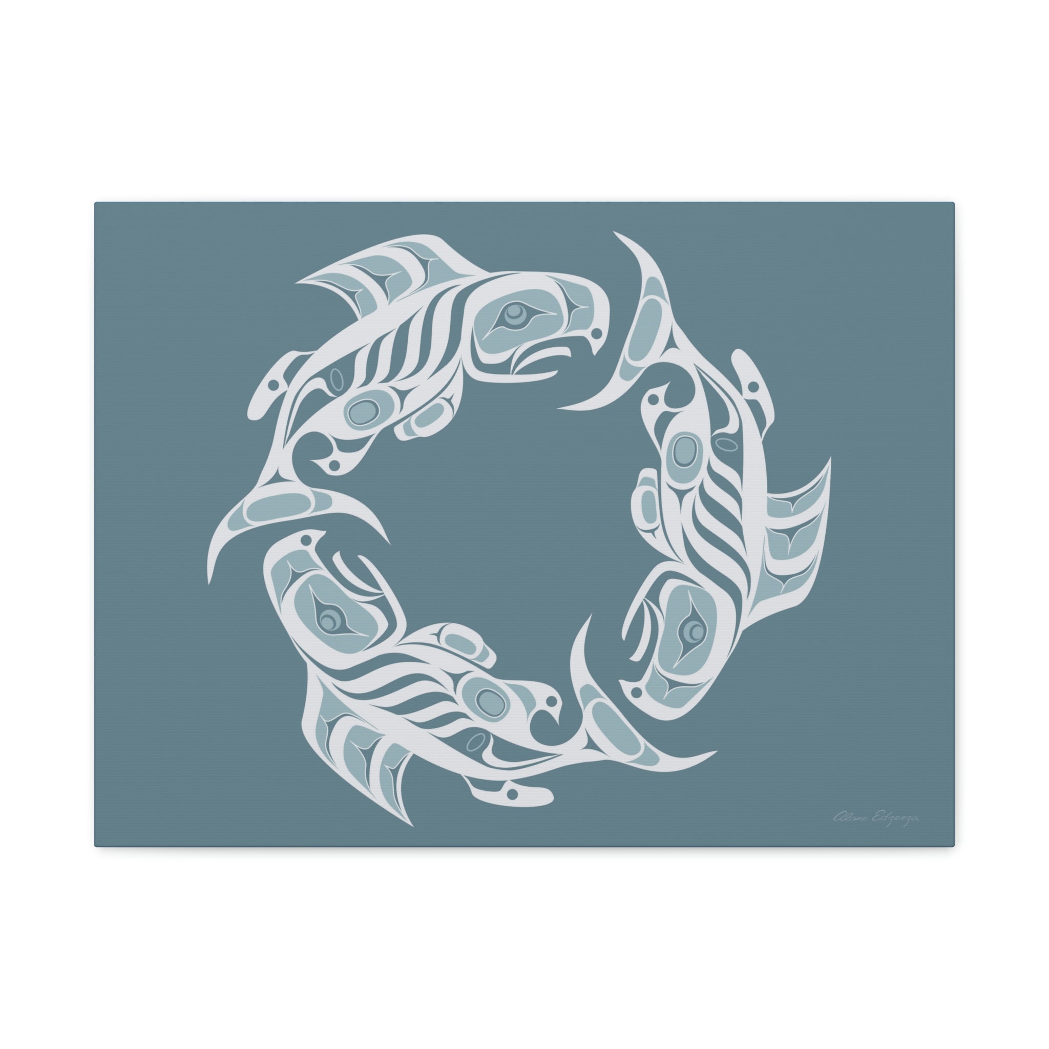 Winter Salmon Cycles on Canvas 2023