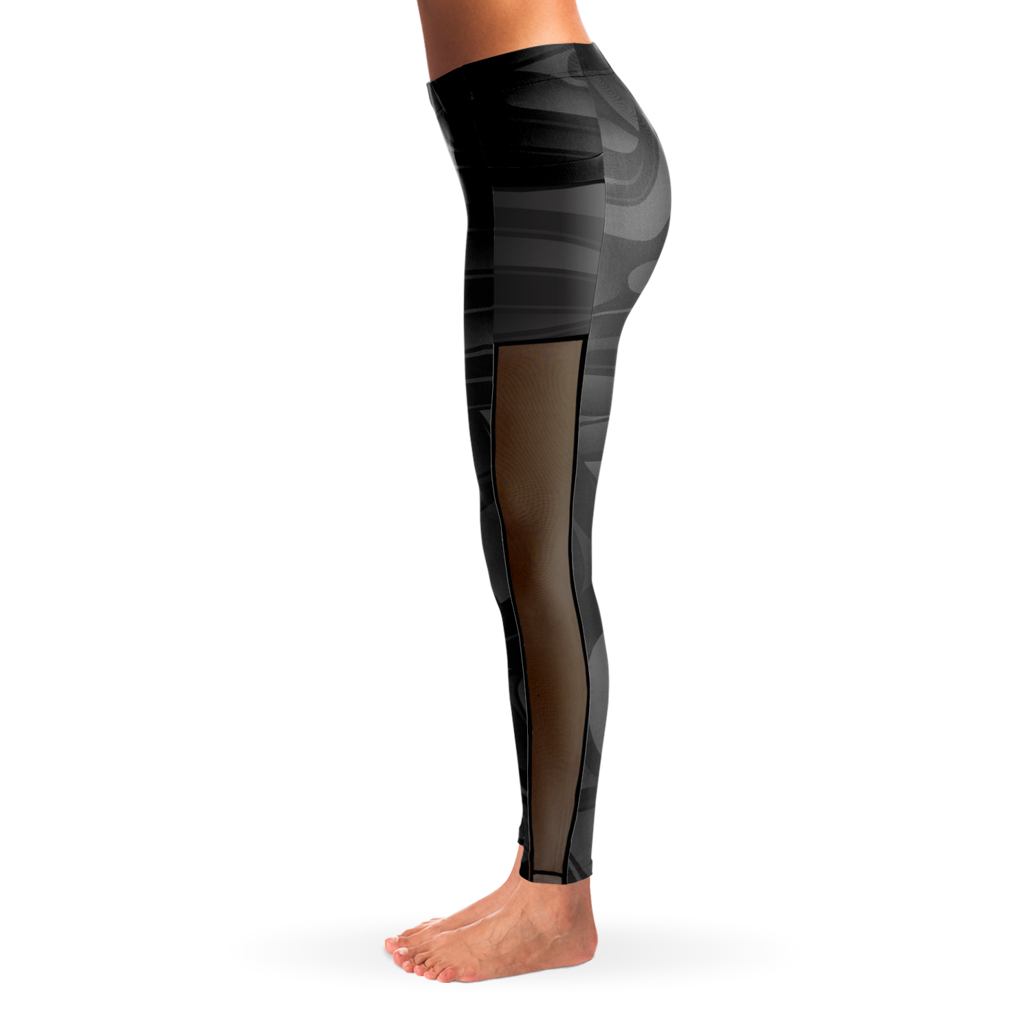 Black Mesh Pocket Formline Leggings