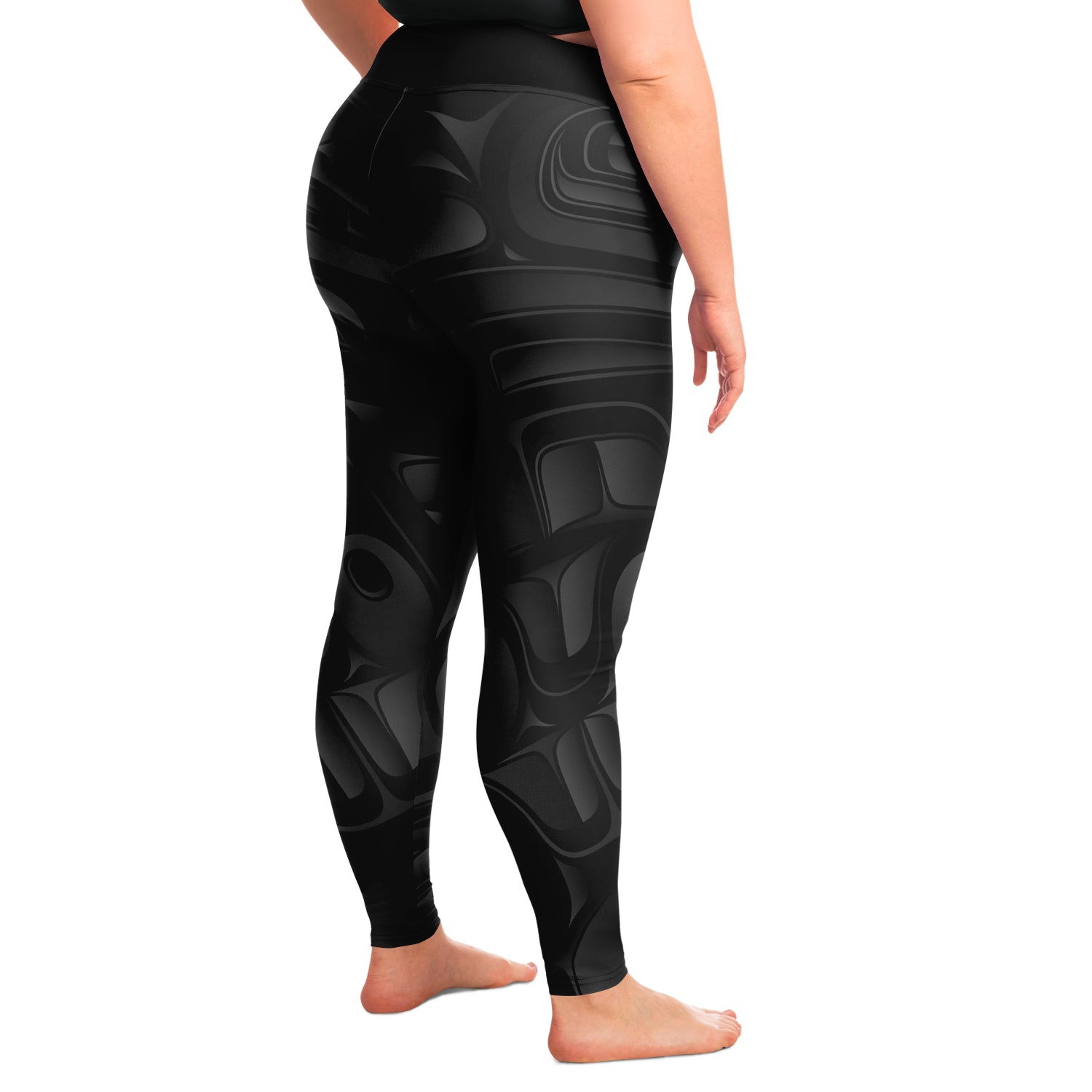 Black Chilkat Design Plus Size Leggings