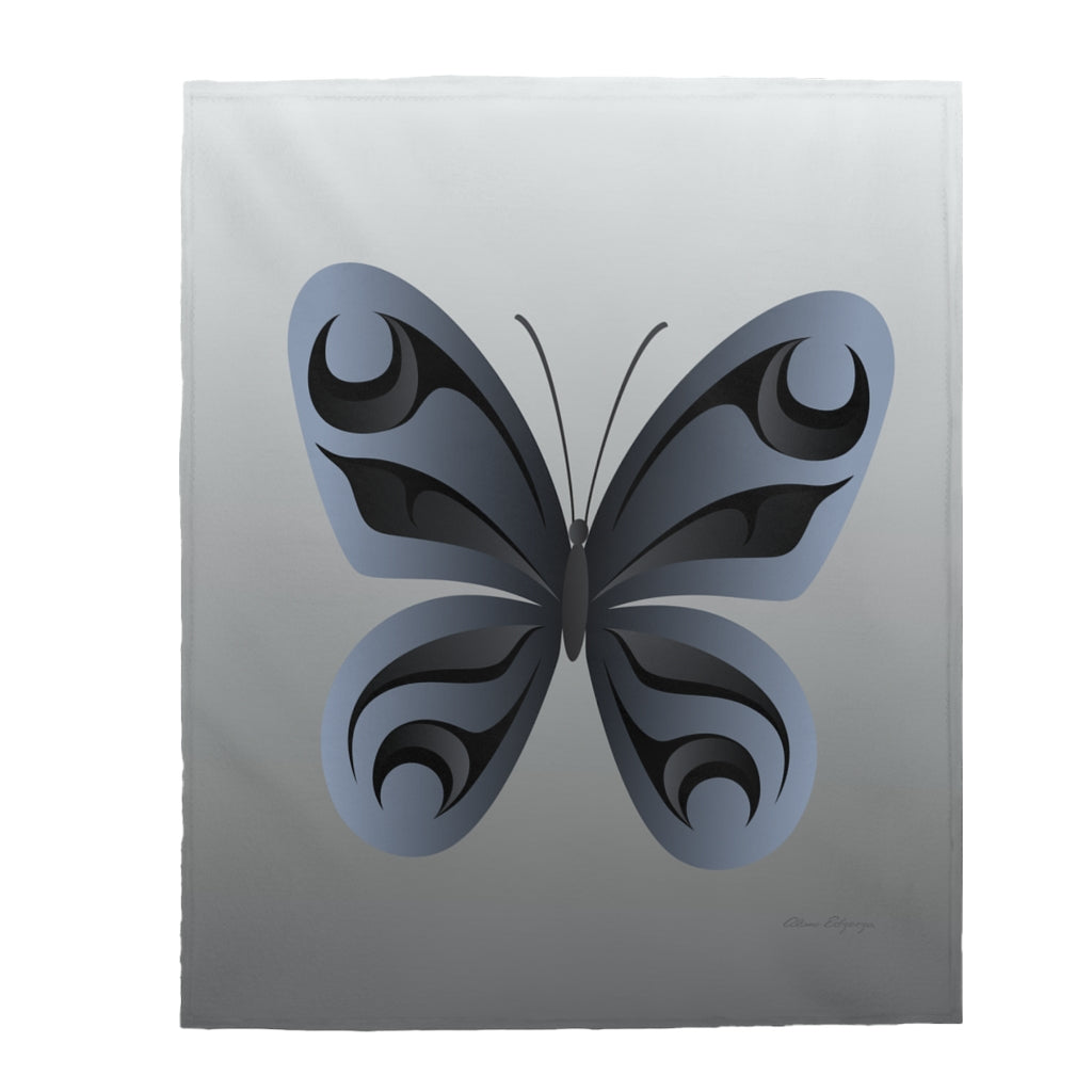 Grey butterfly Velveteen Plush Blanket