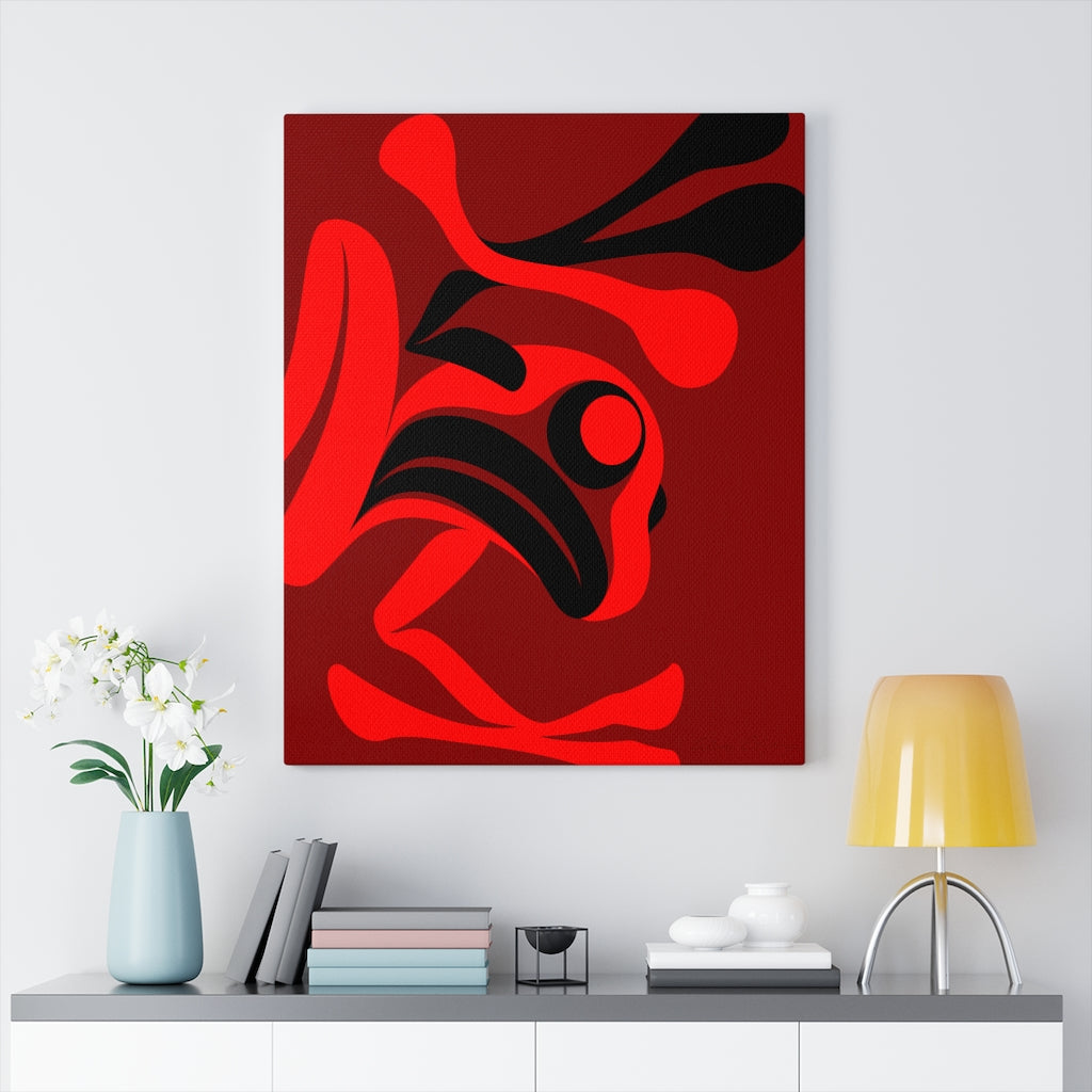 The Story Teller on Red Canvas Gallery Wraps