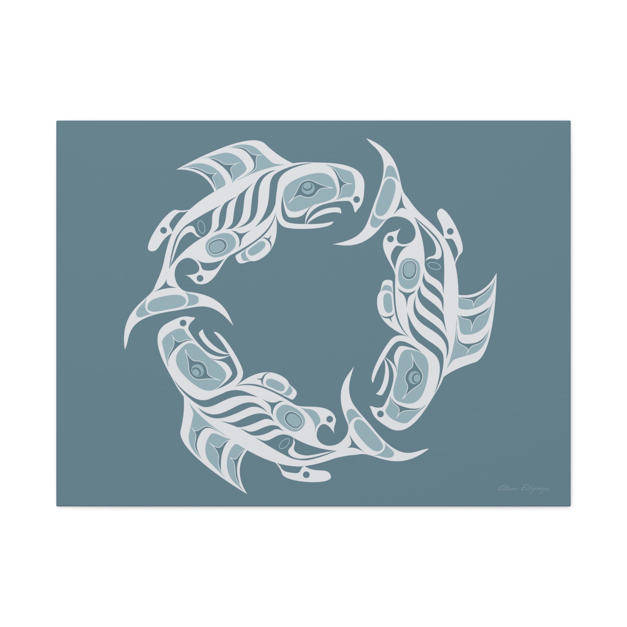 Winter Salmon Cycles on Canvas 2023