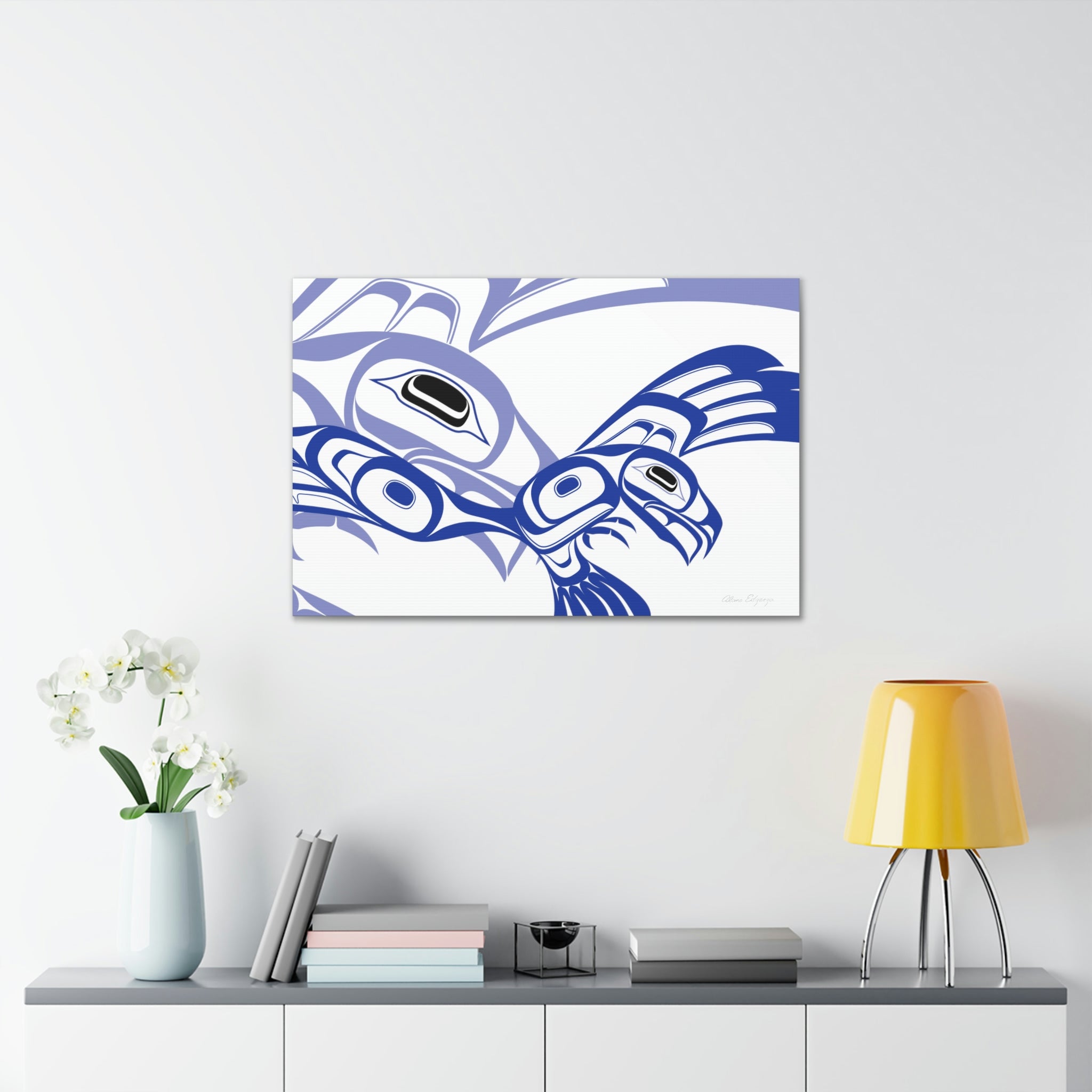 Blue Eagle Striking on Canvas 2023