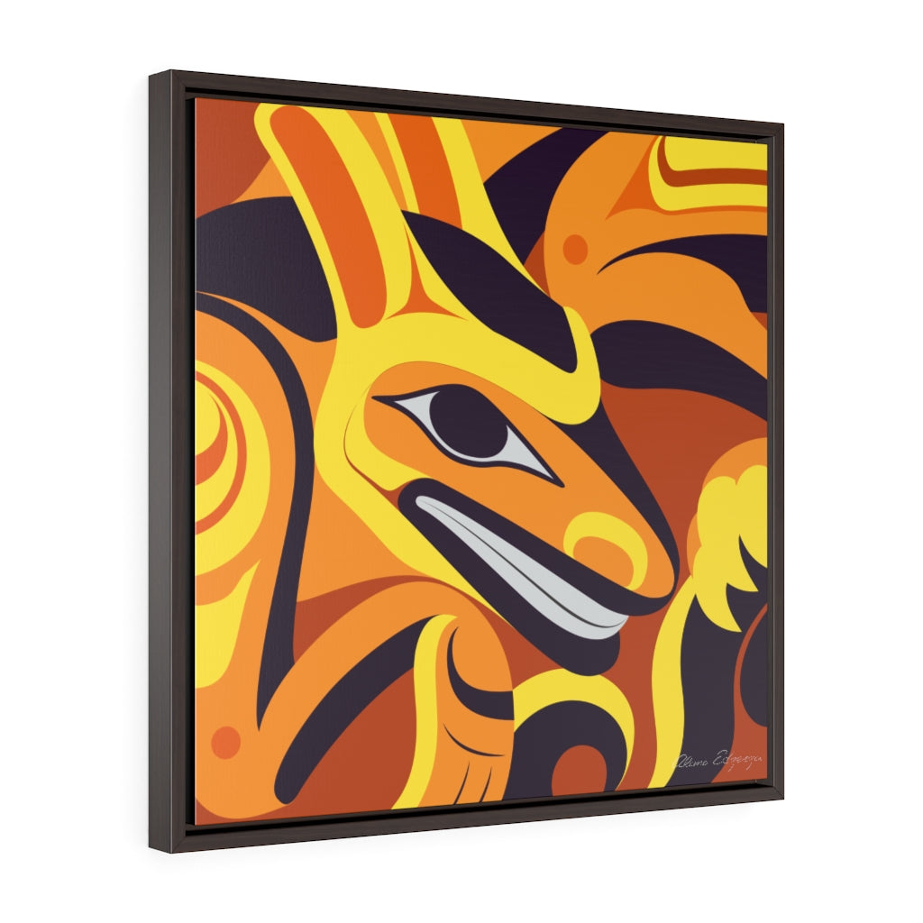 Amber Wolf Framed Premium Gallery Wrap Canvas