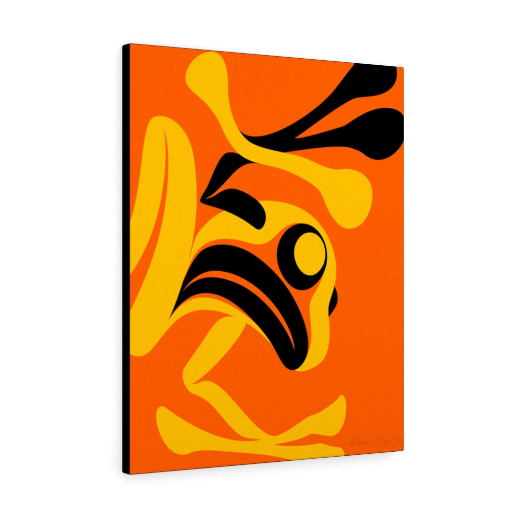 The Story Teller on Orange Canvas Gallery Wraps