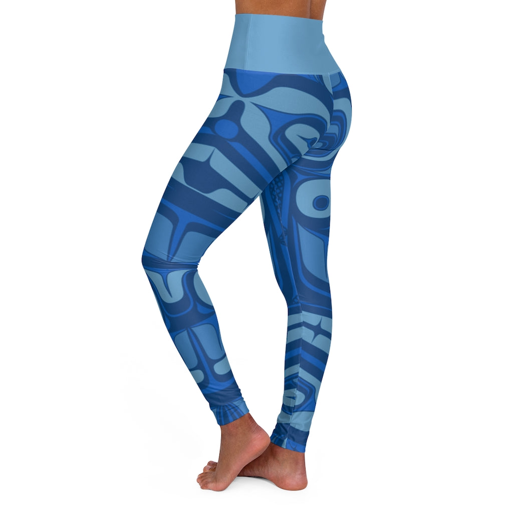 blue formline High Waisted Yoga Leggings