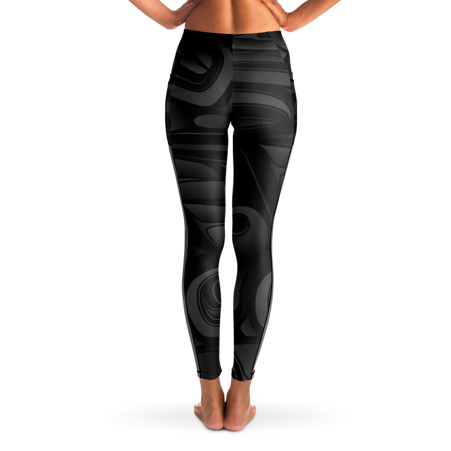 Black Mesh Pocket Formline Leggings