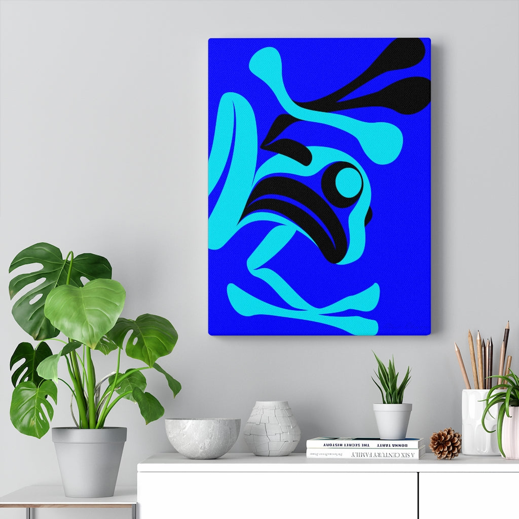 The Story Teller on Blue Canvas Gallery Wraps