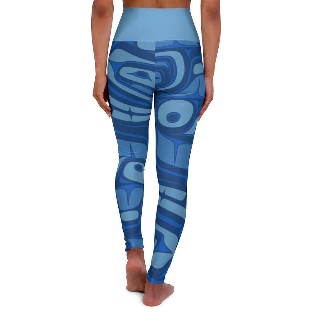 blue formline High Waisted Yoga Leggings