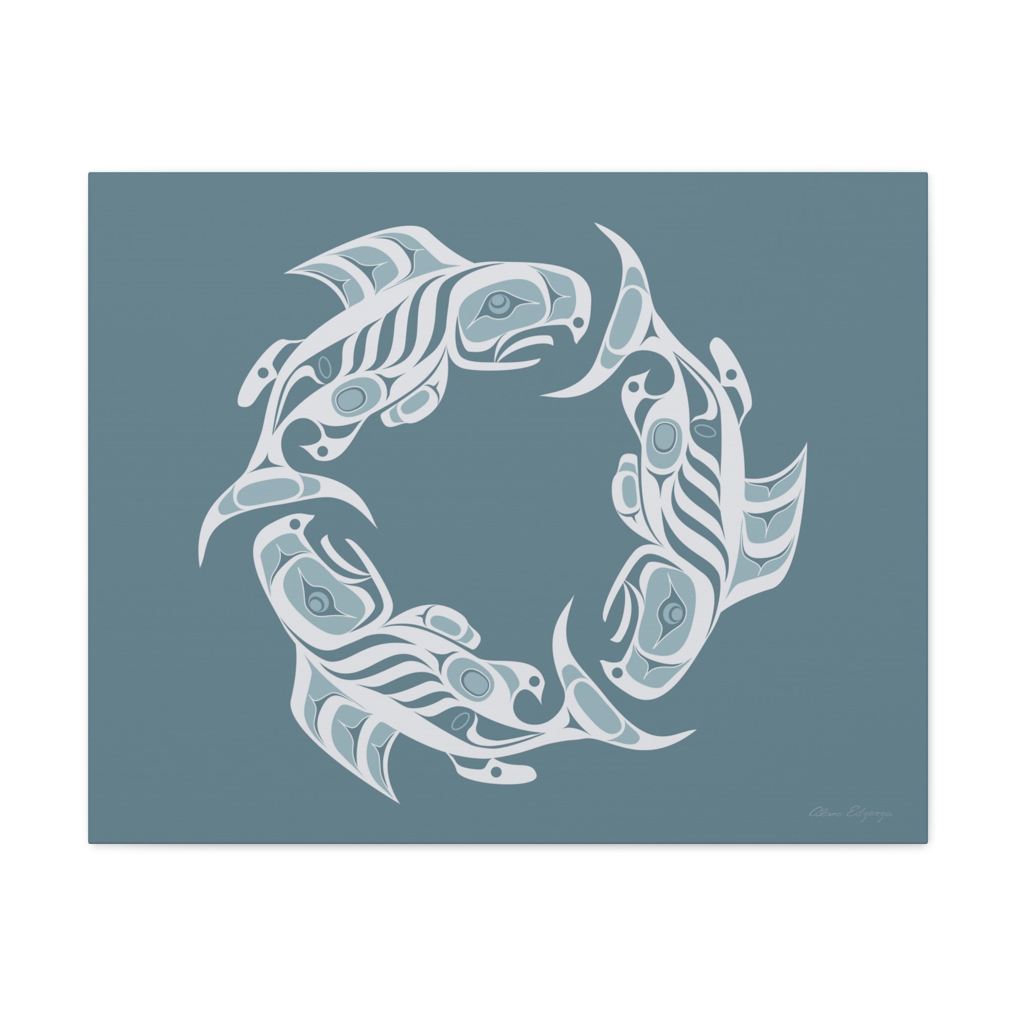 Winter Salmon Cycles on Canvas 2023