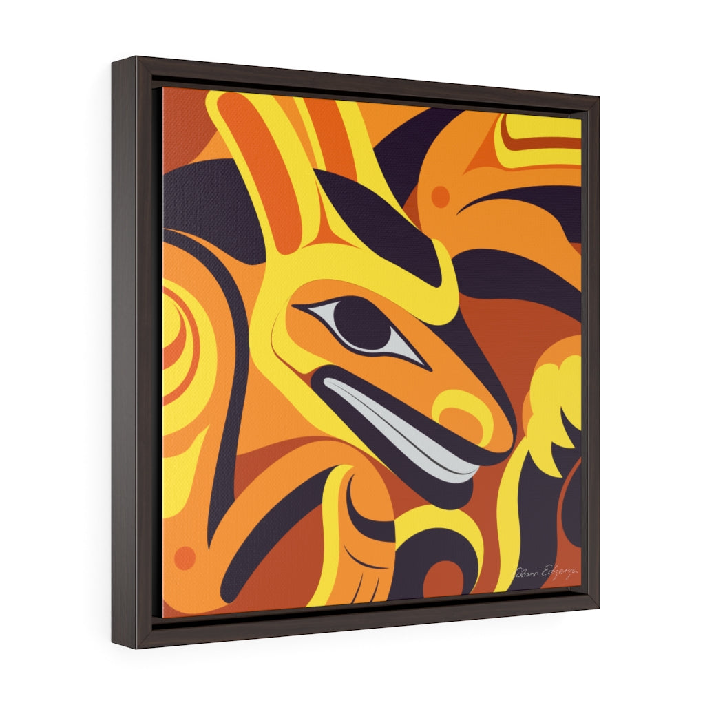 Amber Wolf Framed Premium Gallery Wrap Canvas