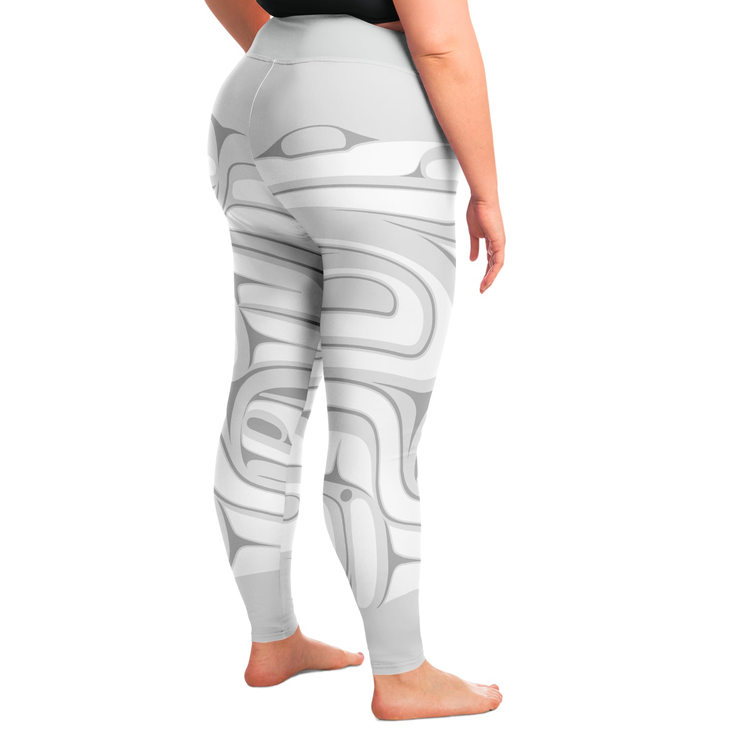 White & Grey Plus Size Leggings