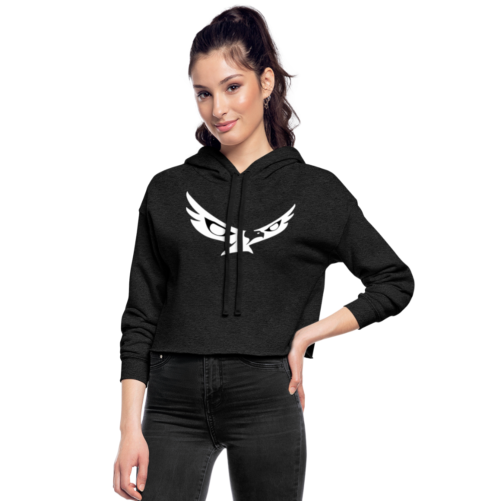 Women's Cropped Eagle Hoodie - deep heather