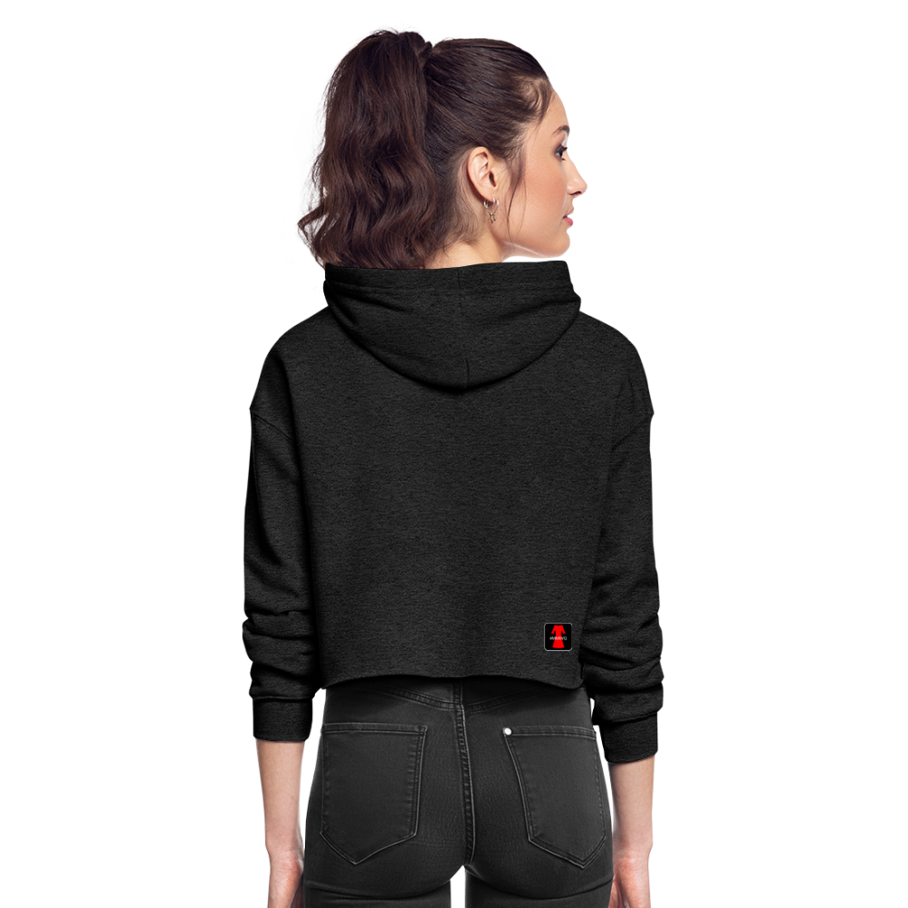 Women's Cropped Eagle Hoodie - deep heather